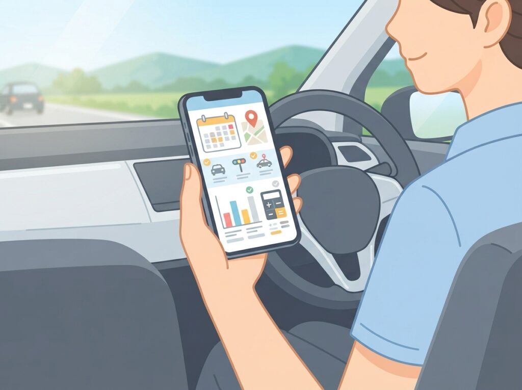 自動車学校の総額費用と教習計画を確認する手元