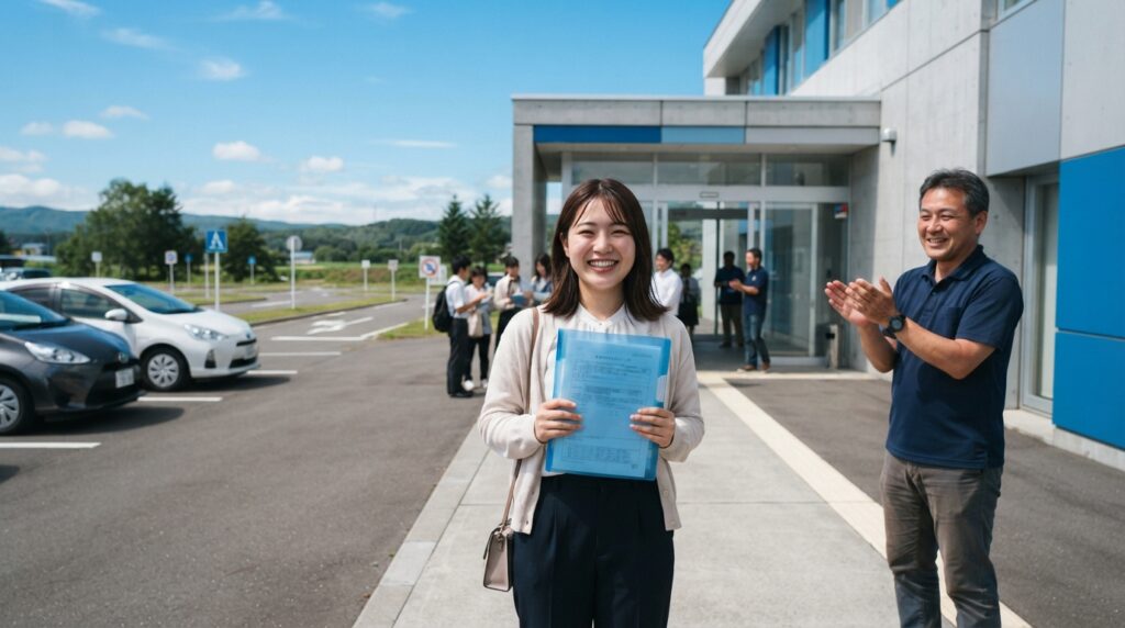 運転免許試験場での学科試験の流れと合格手続きを解説する余市自動車学校のアイキャッチ