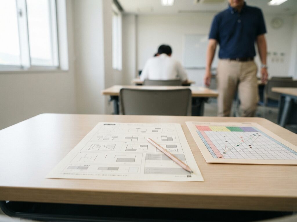 OD式安全性テストの検査用紙と診断チャートのイメージ